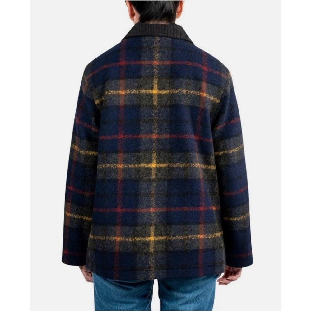 Pendleton Women's Wool Blend Barn Coat Royal Blue Plaid Size M NWT Classic Cozy - Picture 2 of 10